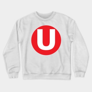 Letter U Big Red Dot Letters & Numbers Crewneck Sweatshirt